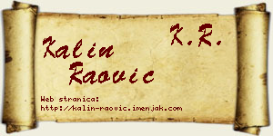 Kalin Raović vizit kartica